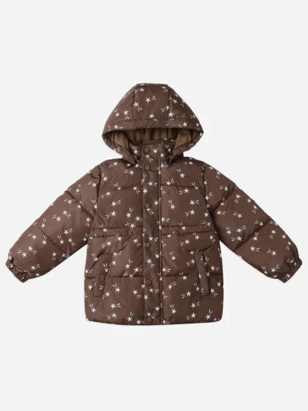 Rylee + Cru Puffer Jacket in Brown Shooting Stars